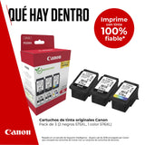 Canon Tinta - PG-575XL + CL-576XL - Pack de 3 Cartuchos Originales de Alta Capacidad - (x 2 Negro, x 1 Tricolor)
