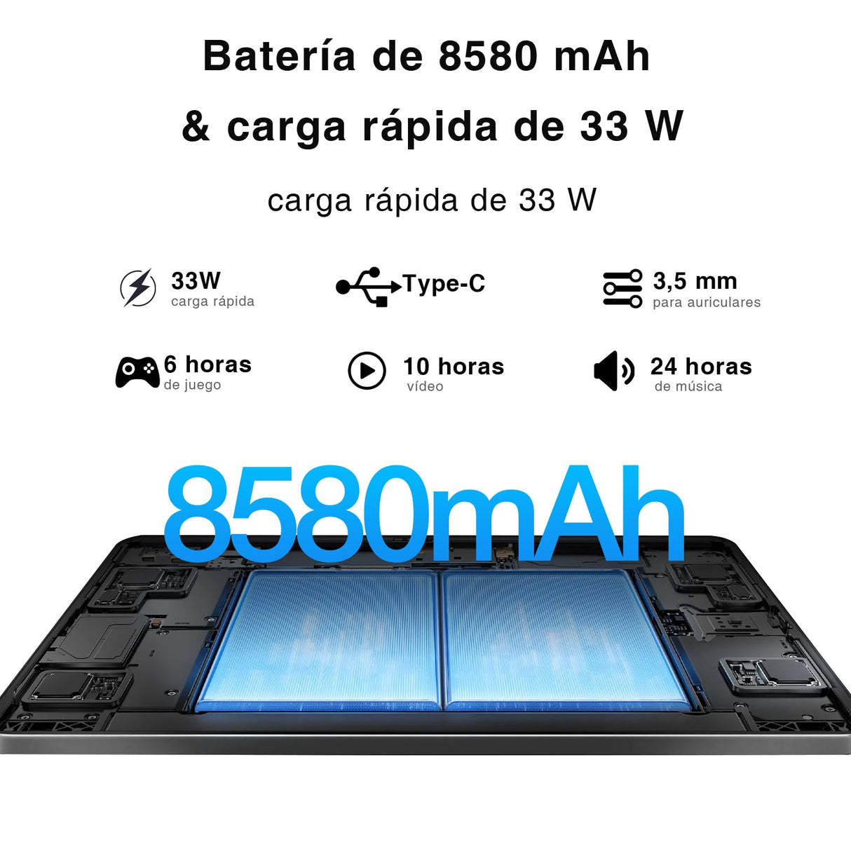 DOOGEE T30 Pro Android 13 Tablet, 11 Pulgadas 2.5K Full HD 1600 * 2560/15 GB RAM + 256 GB ROM(2TB)/Helio G99 2.2GHz/8580mAh/20MP/Dual 4G LTE+5G WiFi/Type-C