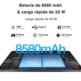 DOOGEE T30 Pro Android 13 Tablet, 11 Pulgadas 2.5K Full HD 1600 * 2560/15 GB RAM + 256 GB ROM(2TB)/Helio G99 2.2GHz/8580mAh/20MP/Dual 4G LTE+5G WiFi/Type-C
