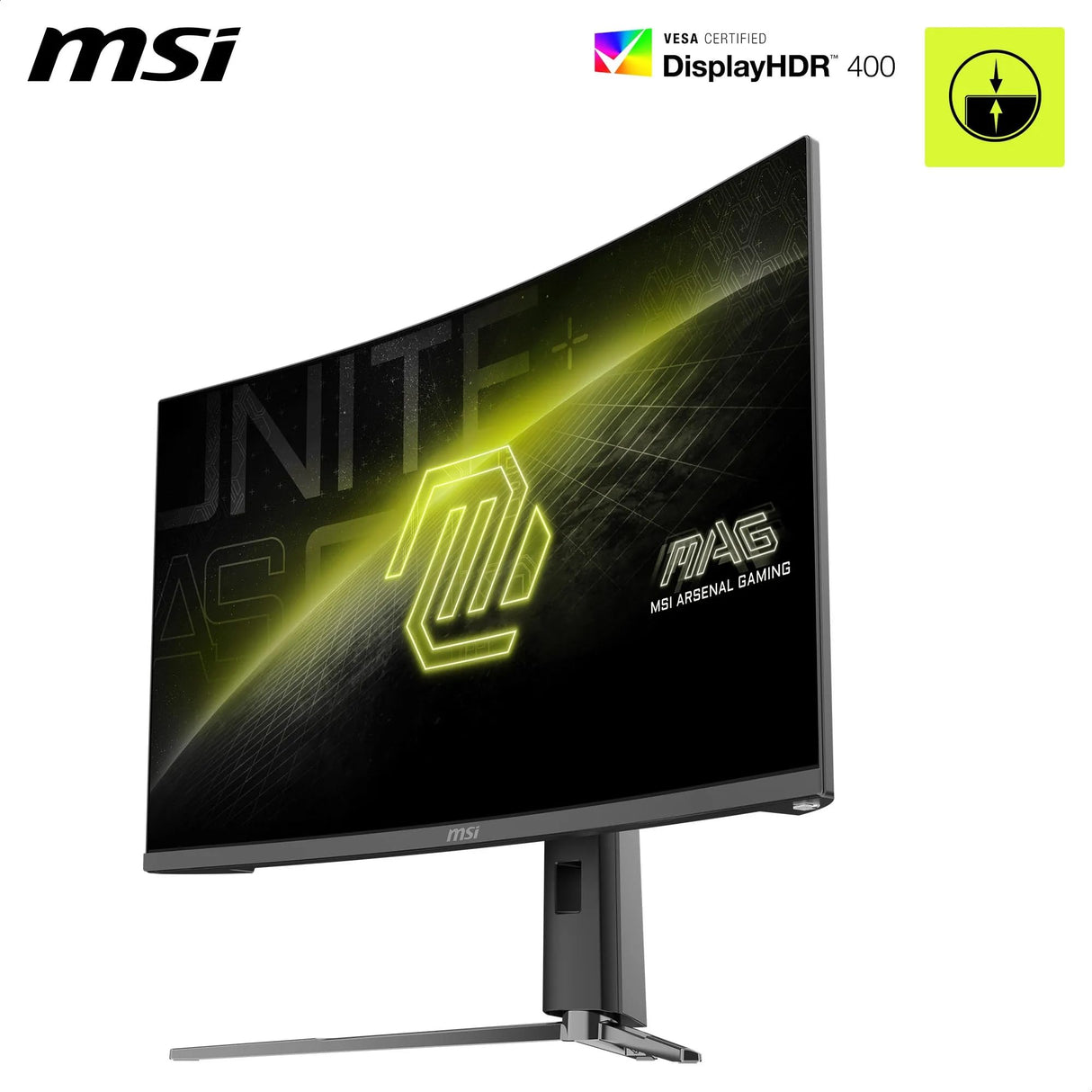 MSI mag 32CQ6PF - Pantalla para Juegos Curvada FHD de 32" - Lalle Rapid VA 2560 x 1440 1500R, 180Hz / 0,5ms -GtG, DisplayHDR 400, Adaptive Sync, DP 1.4, HDMI 2.0 CEC
