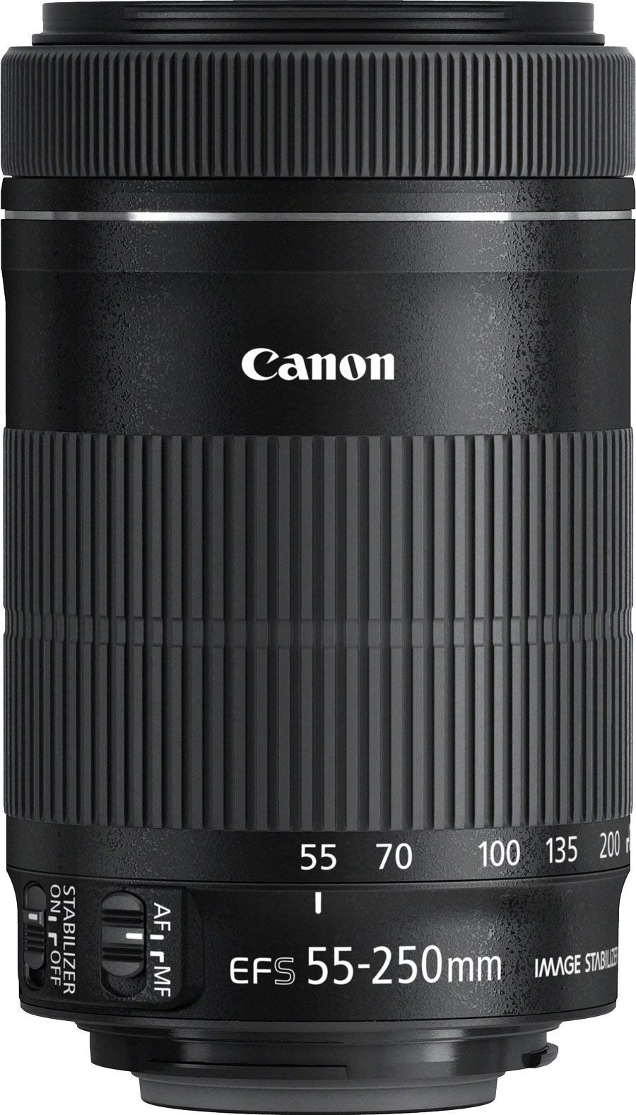Canon EF-S 55-250 mm f/4-5.6 IS STM 8546B005 - Objetivo para Canon (distancia focal 55-250 mm, apertura f/4-32, zoom óptico 4.55x, estabilizador, diámetro: 58 mm), color negro
