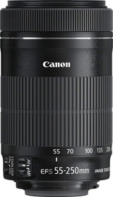 Canon EF-S 55-250 mm f/4-5.6 IS STM 8546B005 - Objetivo para Canon (distancia focal 55-250 mm, apertura f/4-32, zoom óptico 4.55x, estabilizador, diámetro: 58 mm), color negro