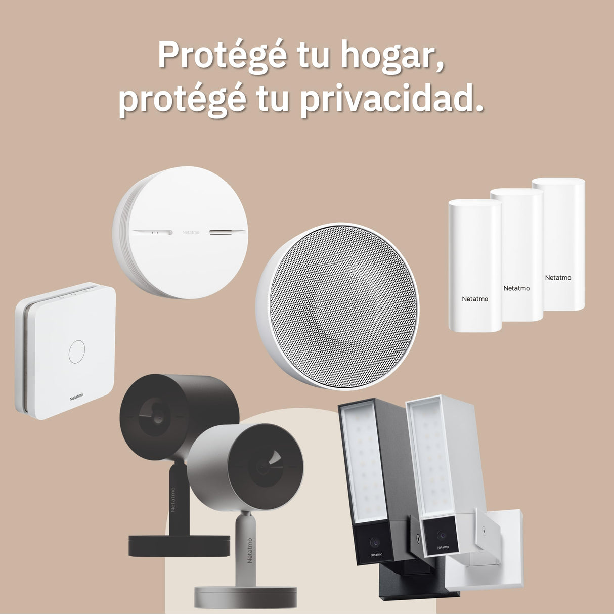 Netatmo Pack 2 Cámaras de Seguridad para Exterior, Vigilancia con Iluminación Integrada, Detección Avanzada de Personas y Vehículos, Video 1920p HD, Aluminio Negro - NBU-2-NOC-AMZ
