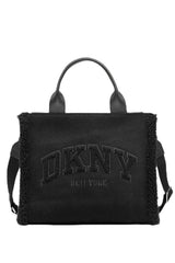 DKNY Hadlee Mid Tote, Bolsa de Transporte Mujeres, Negro/Plateado