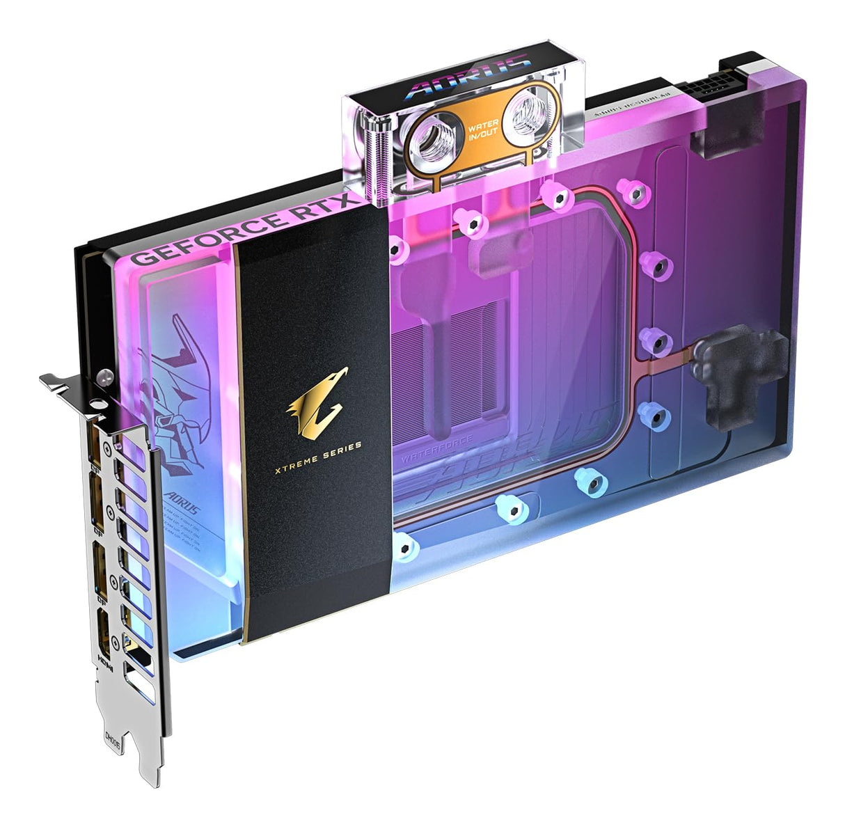 GIGABYTE AORUS GeForce RTX 5090 XTREME WATERFORCE WB 32G Tarjeta Gráfica - 32 GB GDDR7, 512 bits, PCI-E 5.0, 2655 MHz Frecuencia Base, 3 x DP 2.1a, 1 x HDMI 2.1b, NVIDIA DLSS 4, GV-N5090AORUSX WB-32GD
