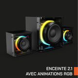 Nova Gaming - GS305 SERPENTIS - Altavoz 2.1 Gaming RGB - Subwoofer Animation RGB, Puertos Jack 3.5mm, USB y Micro-SD