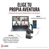 Auricular inalámbrico y soporte de carga Poly Voyager 4310 UC - Auricular Bluetooth monoaural con micrófono de brazo con cancelación de ruido - Conéctalo a PC/dispositivo móvil - Teams (certificado)