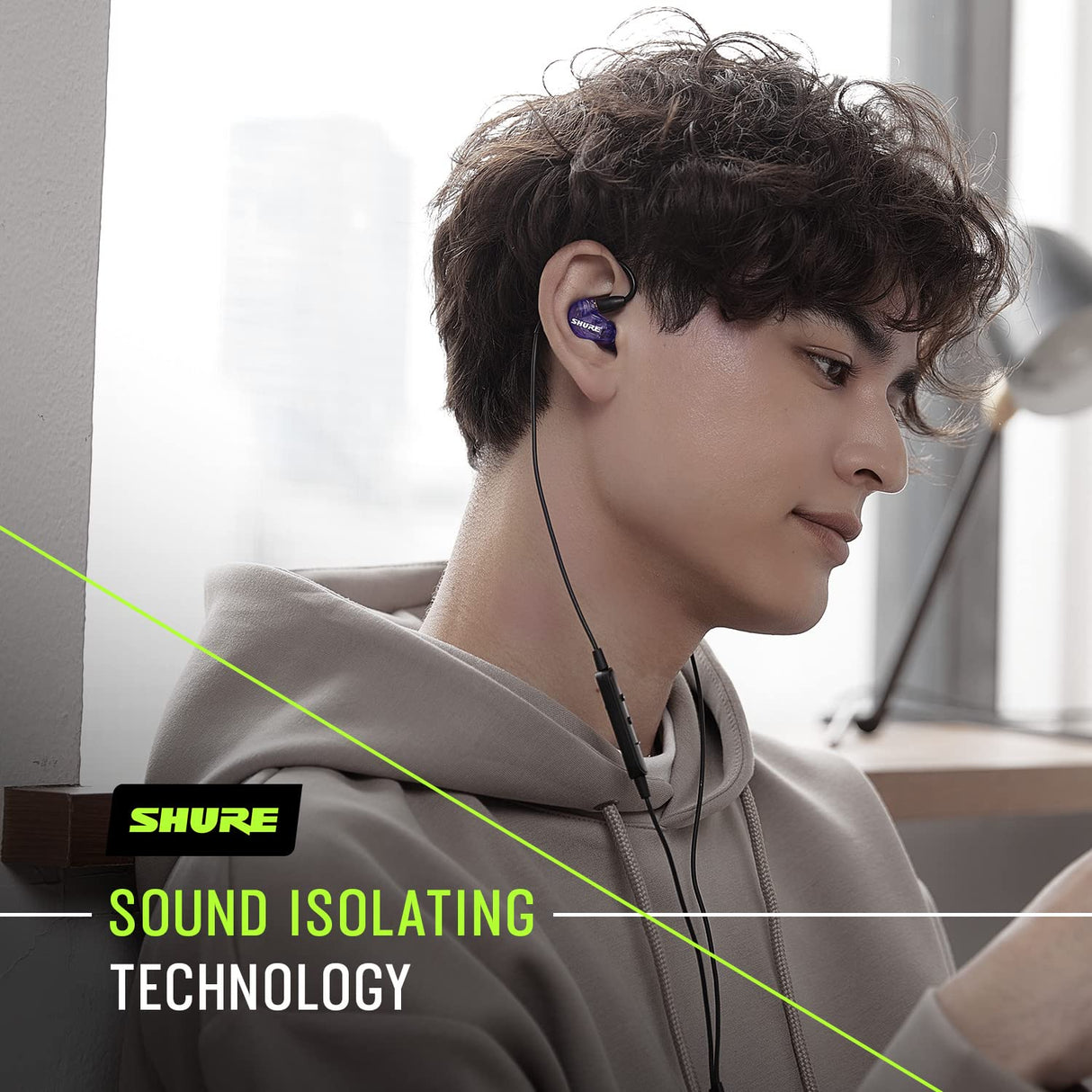 Shure SE215 Special Edition Auriculares con cable - profesionales con aislamiento de sonido, sonido claro, graves profundos, microcontrolador dinámico, ideales para música, juegos y llamadas - Púrpura
