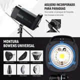 NEEWER S102-400W Pro Flash Iluminación Kit(Paquete de 2) con 2 2,4G Disparadores, 2 Soportes Luz, 2 Softbox, Reflector 5 en 1, Bolsa, 400W GN62 5600K 30W Lámpara Modelar LED Montaje Bowens Ventilador