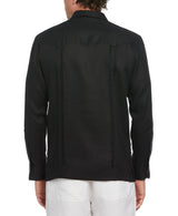 Cubavera - Camiseta de Manga Larga para Hombre (100% Lino), diseño de Guayabera - Negro - 3X-Large Tall