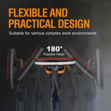 MAXXT Lijadora de Yeso Sin Escobillas - Órbita 4mm, Doble Canal con Adhesión al Techo, Modo Canal Simple/Doble para Paredes, 4000-8500 RPM, Luz LED, Plegable, 400W, Mango 1,65M, Plato 215mm