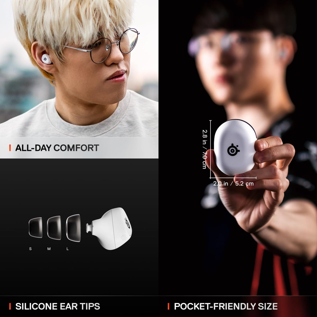 Steelseries Arctis GameBuds™ para Playstation - Auriculares inalámbricos para Juegos - 2,4 GHz + BT5.3 - Modo ANC/Transparencia - Resistencia al Agua IP55-40 Horas de autonomía -Carga inalámbrica