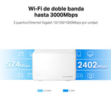 Mercusys Halo H3000X(3-Pack) - Router Mesh WiFi 6 AX3000, Doble Banda 2 4Ghz/5Ghz, 3X Puertos Gigabit, Cobertura hasta 650m², MU-MIMO,OFDMA, 1024-QAM