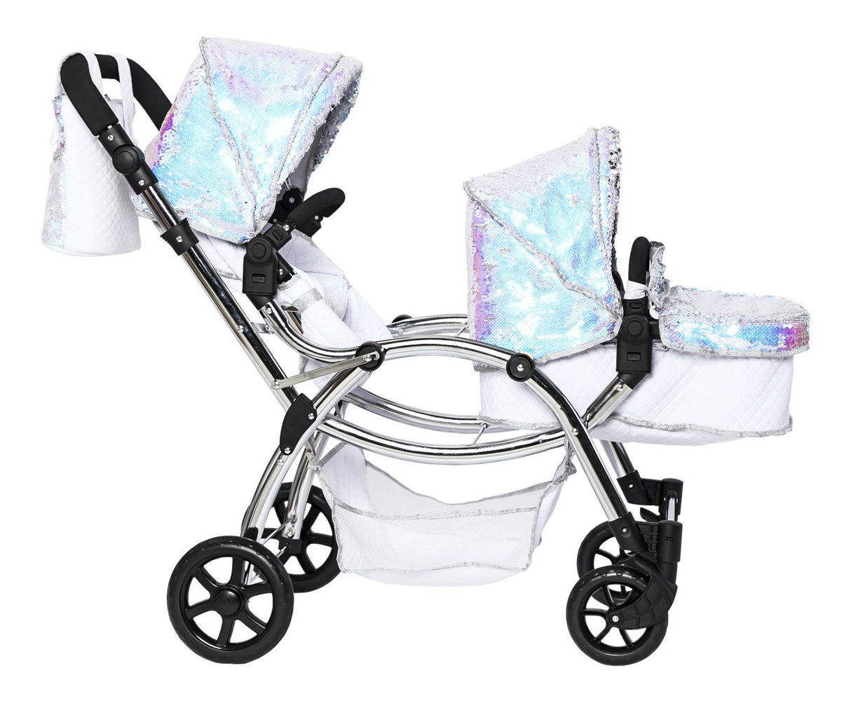 Roma Cochecito Doble para muñecas gemelas Amy Childs Polly Sparkle 2 en 1 y capazo - Sirena (3-16 años)