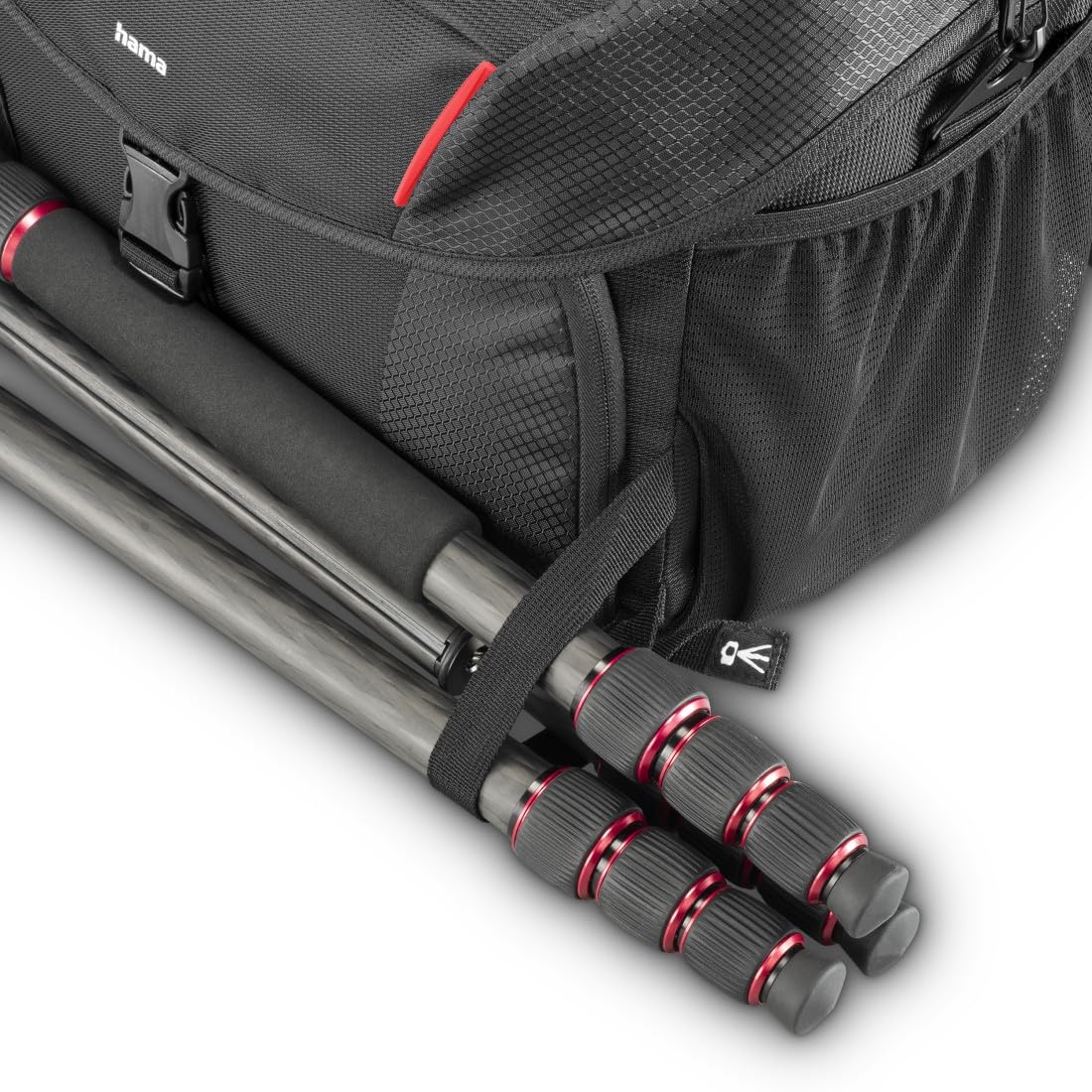 Hama Phoenix 170 - Funda para cámara fotográfica, Color Negro, Rojo, Moderno