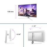 Philips Evnia 32M2N8900P Gaming Monitor 32 Pulgadas 240Hz Panel QD-OLED, 0.03msGtG, HDR500 TB, Adaptive Sync, G-Sync Comp. Altavoces, Altura Ajustable (3840x2160 HDMI 2x 2.1 DP1x 2.1 USB Hub) Plateado