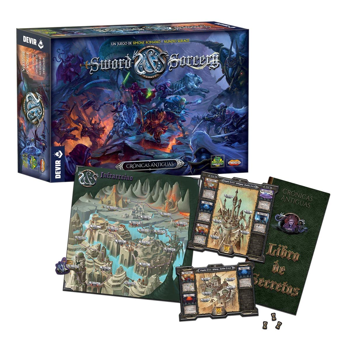 Devir - Sword & Sorcery: Crónicas Antiguas, Juego de Mesa Con Amigos, de Mazmorras, 12 Años (BGSIS)