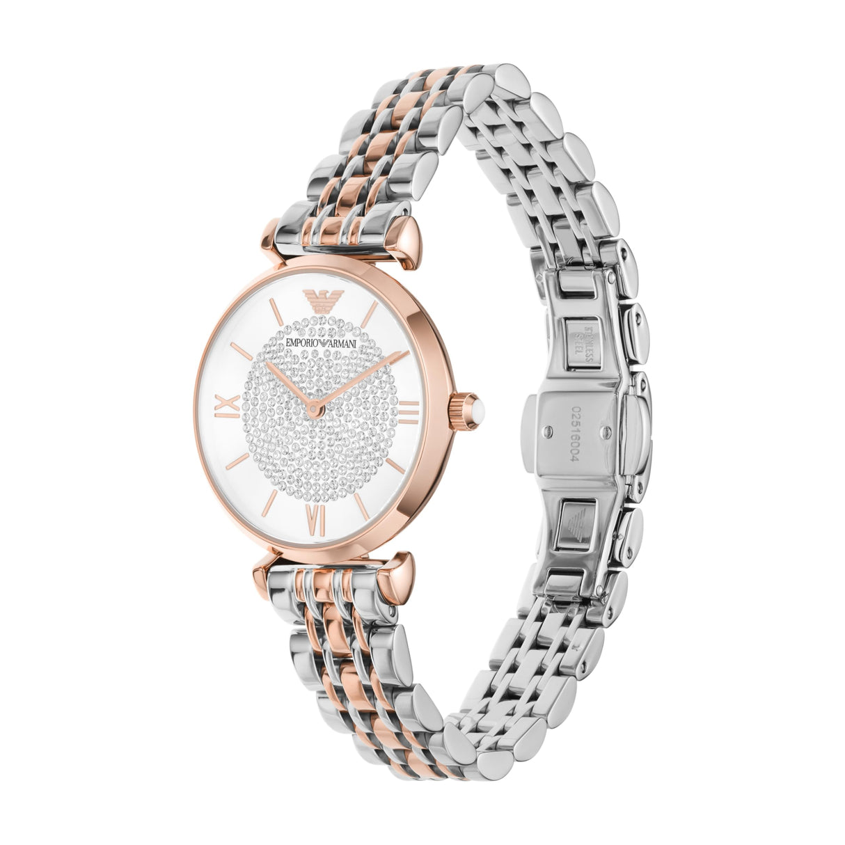 Emporio Armani Reloj Analógico para Mujer de Cuarzo AR1926 Multicolor (Oro rosa/Plata)