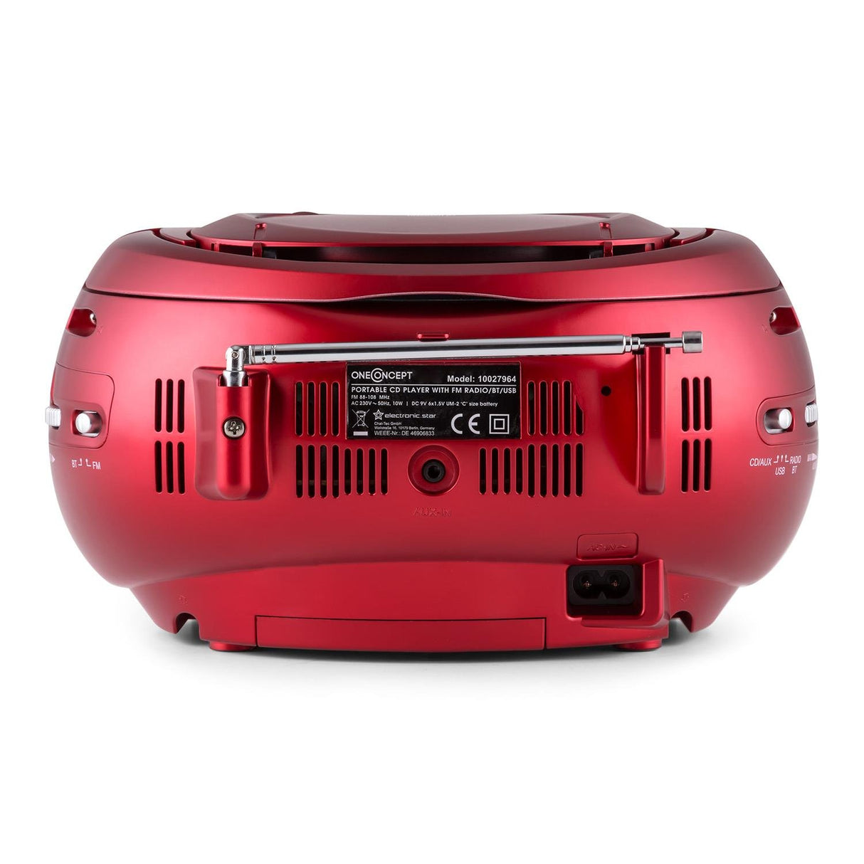 ONECONCEPT Groovie Boombox - Reproductor de música portátil (Reproductor de CD, MP3)