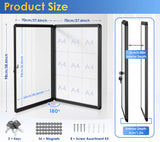 Swansea Tablón de anuncios con llave para 9 Hojas DIN A4丨Tablón de anuncios de Aluminio丨Negro丨Panel de anuncios para comunidad丨98 x 72 cm