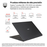 LG gram 14Z90U-G.AU85BN - Ordenador Portátil Ultraligero de 14" Intel Core Ultra 7 355, 32 GB RAM, 512 GB SSD, Intel Graphics (4Xe), IPS Antirreflejo, 1120g, 36.5 h, Windows 11, Teclado ES, Negro