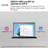 LG gram 14Z90U-G.AU88BN - Ordenador Portátil Ultraligero de 14" Intel Core Ultra 7 355, 3 GB RAM, 1 TB SSD, Intel Graphics (4Xe), IPS Antirreflejo, 1120g, 36.5h, Windows 11, Teclado ES, Negro