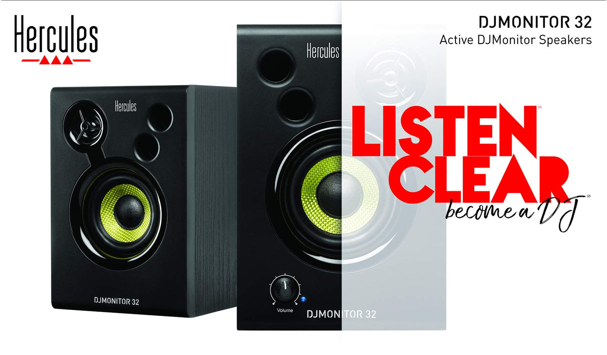 Hercules DJMonitor 32 - 2 altavoces activos de monitorización de 15 vatios RMS