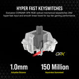 Corsair K70 Pro RGB Teclado óptico mecánico con Cable - Interruptor Lineal OPX - Teclas PBT de Doble Disparo - Compatible con iCUE - QWERTZ DE - PC, Xbox - Negro