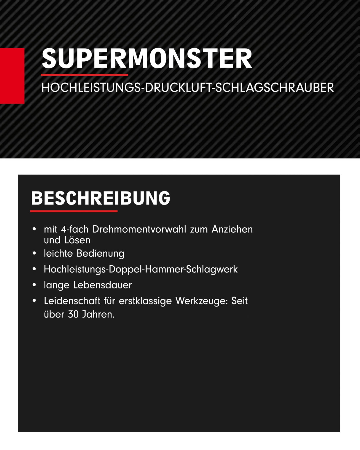 KS Tools 515.3260 Atornillador de impacto neumático de alta potencia de 3/4" superMONSTER, 3405 Nm, 504 mm