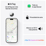 Apple AirTag Paquete de 4 (2.ª generación): Permite localizar Llaves, Carteras y más; función de localización con Sonido; hasta 1,5 Veces más Alcance en Búsqueda de Precisión