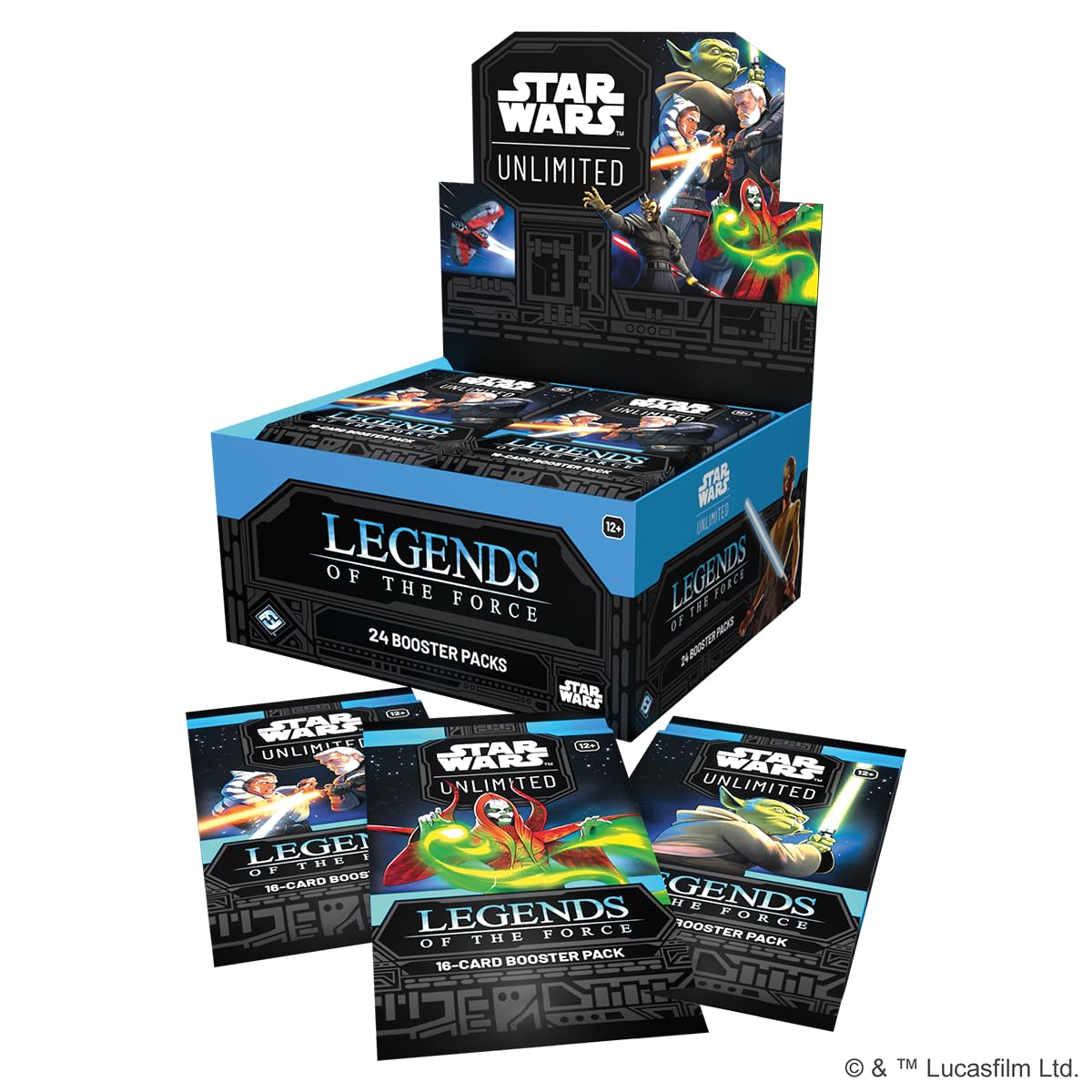 Fantasy Flight Games - Star Wars: Unlimited Trading Card Game Legends of the Force BOOSTER DISPLAY - 24 Booster Packs Featuring Jedi, Sith & Iconic Characters, Ages 12+, 2+ Players, 20 Minute Playtime