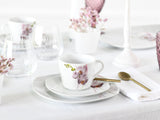 CreaTable, 24026, Serie Square Orchidee, 30-teiliges Geschirrset für 6 Personen, Kombiservice aus Porzellan, spülmaschinen- und mikrowellengeeignet, Qualitätsproduktion