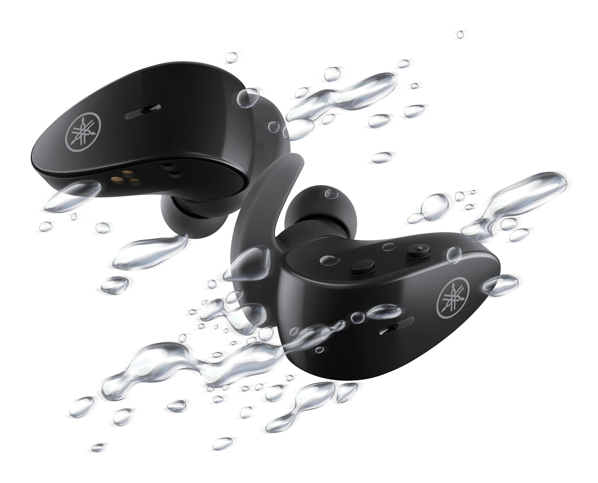 Yamaha TW-ES5A Auriculares In-Ear Deportivos True Wireless Bluetooth con Listening Care, Micrófono con Diseño Avanzado, Resistente al Agua y al Sudor IPX7 - Negro