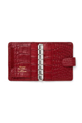 Filofax Pocket Classic - Organizador de cocodrilo, color cereza