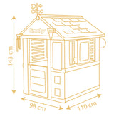 Smoby- Casa 4 Estaciones- para Aprender sobre Las Estaciones, Carillón de Viento, Veleta, Pluviómetro y Tablero Didáctico, A Partir de 2 años, Medidas: 102,7 x 121,8 x 143,4 cm (7600810731)