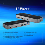 OWC Thunderbolt Dock con 11 Puertos, Pantallas 8k, 2X 4k @ 60Hz, 1x 4k @ 120Hz, Gigabit Ethernet, 3X TB4 (USB-C), 3X USB Gen 2 Tipo-A, 1x USB 2, Cable Incluido, Space Grey