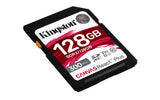 Kingston Tarjeta de memoria SDXC Canvas React Plus de 128 GB UHS-II 300R/260 W U3 V90 para Full HD/4K/8K, SDR2/128 GB