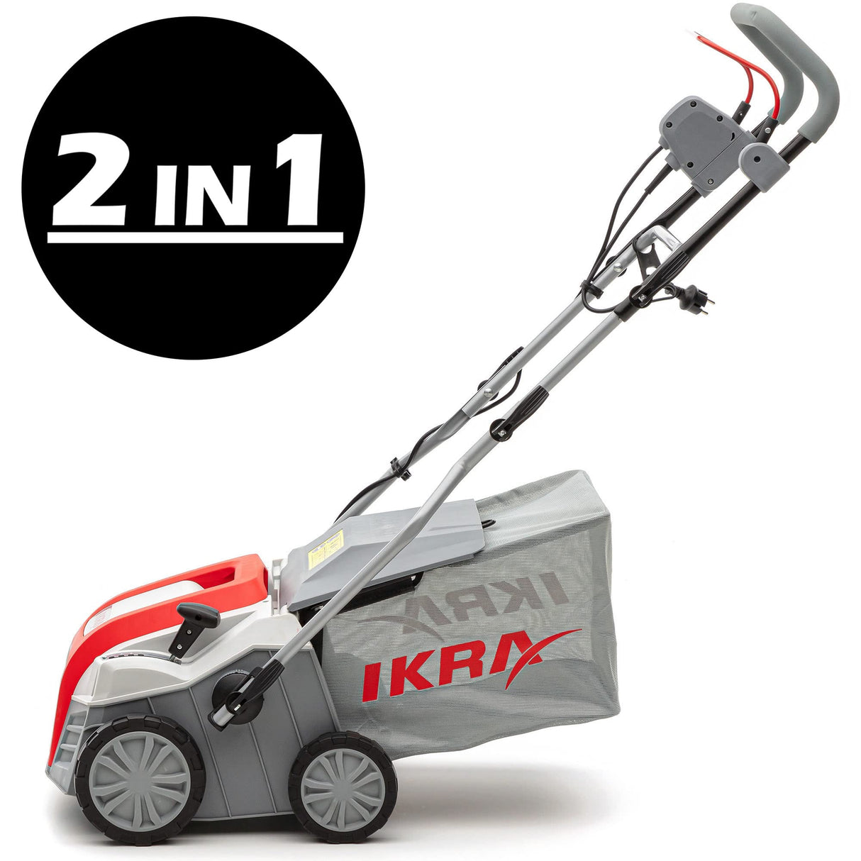 IKRA escarificador y aireador eléctrico IEVL 2000, saco coletor 55l, largo de trabajo 40cm, 2000W