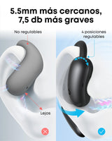 Soundcore AeroFit 2 de Anker, Auriculares Open-Ear, 4 Posiciones, Graves 2X más potentes, Alta resolución, 42 Horas de Uso, IP55, Llamadas claras, Carga inalámbrica, traducción en Tiempo Real