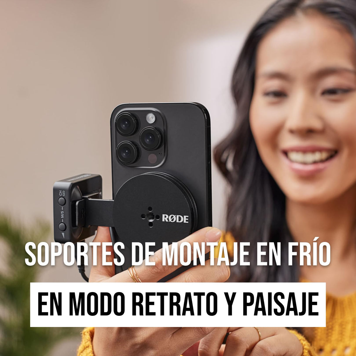 Røde Magnetic Mount Soporte Magnético Røde para Accesorios de Smartphone con Ranuras para Zapata Fría y una Rosca de 1/4 pulgadas, compatible con MagSafe