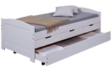 Inter Link Cama Infantil Madera Maciza Orgánica Pintada Natural 90x200 cm, Blanco