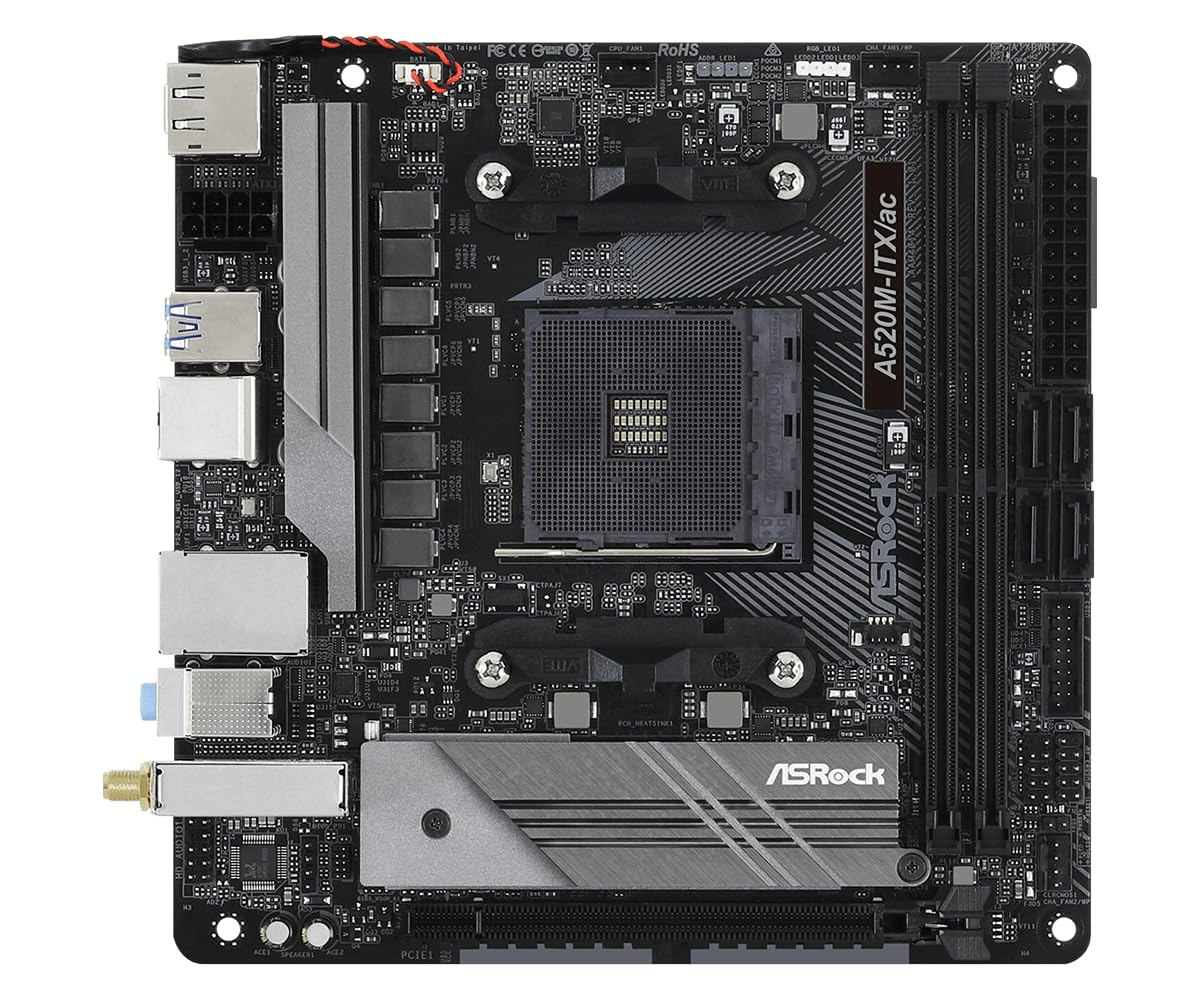 ASRock A520M-ITX / AC es compatible con la placa base de los procesadores AMD AM4 Ryzen ™ / Future AMD Ryzen ™ de tercera generación (series 3000 y 4000).