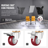 NEEWER Soporte de luz de Acero Inoxidable de 198 cm, Soporte de trípode Resistente con Ruedas giratorias, 2 Brazos deslizantes con Agarre de Pistola, Pata Plegable para fotografía, Caja de luz