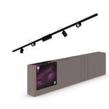 Philips Hue - Perifo Iluminación en carril Luz Blanca y de Colores - Set carril y 4 focos (negro) - 212cm - Anclajes incluidos