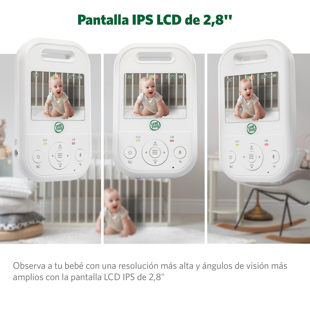 LeapFrog LF2513 with Macchina Photografica, Pan and Tilt Video, 2.8 Polici Display, Visione nottura, portata 300 m, 12H Long Battery Life, Sonno Lenitivo Canzoni