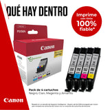 Canon Tinta - CLI-571 - Pack de 4 Cartuchos Originales - (x 1 Negro, x 1 Cian, x 1 Magenta, x 1 Amarillo)