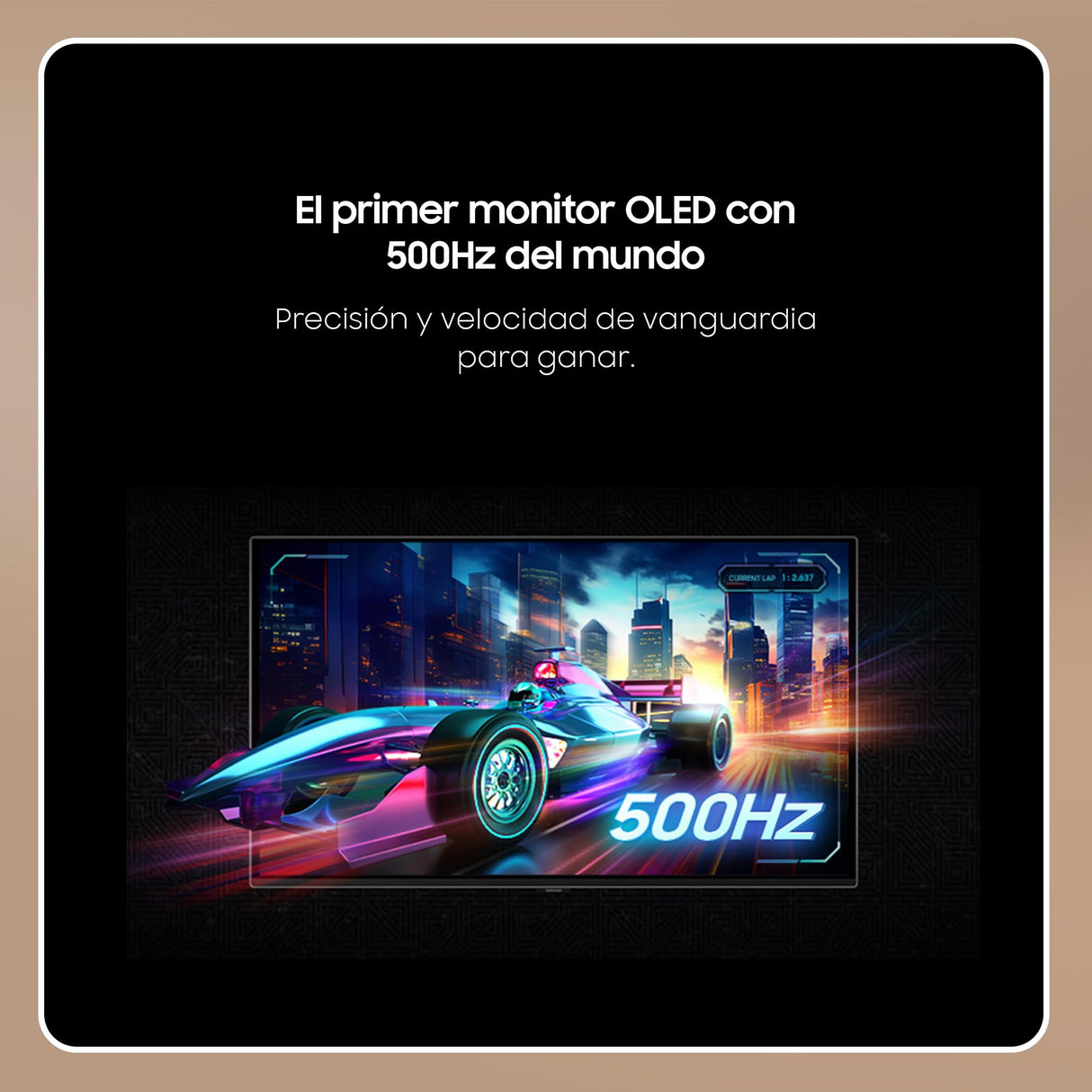 SAMSUNG LS27FG604SUXEN - Monitor Gaming 27'' QD-OLED En QHD, 2560x1440, 16:9, 1,000,000:1, 500Hz, 0.03MS (GTG), VESA DisplayHDR True Black 500, Negro