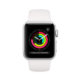 Apple - Apple Watch Series 3 (GPS), 38mm Silver Aluminum Case with White Sport Band - Silver Aluminum