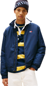 Tommy Jeans Cazadora de entretiempo Hombre Essential Padded con cuello alto, Azul (Dark Night Navy), L