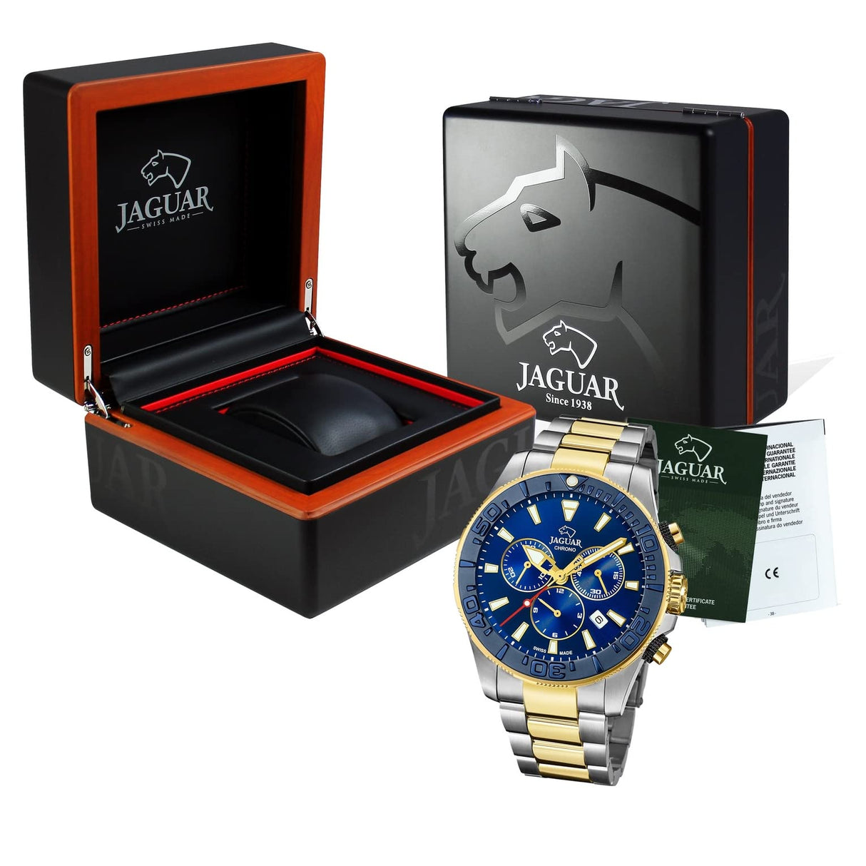 JAGUAR Reloj Modelo J873/1 de la colección Executive, Caja de 46,5 mm Azul con Correa de Acero Bicolor para Caballero